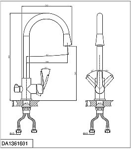 Смеситель для кухни D&K Rhein.Valerius DA1361601 купить в интернет-магазине сантехники Sanbest
