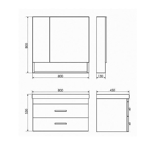Зеркальный шкаф Comforty Никосия 80 купить в интернет-магазине сантехники Sanbest