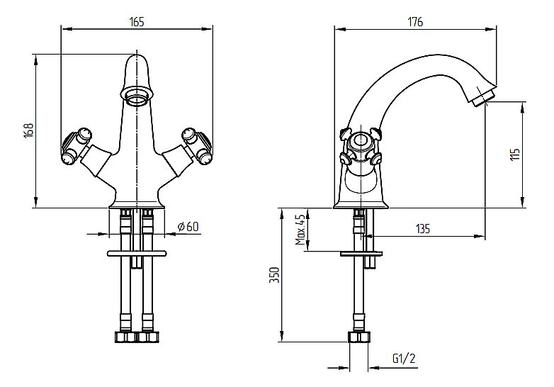 Смеситель для раковины Migliore Prestige золото купить в интернет-магазине сантехники Sanbest