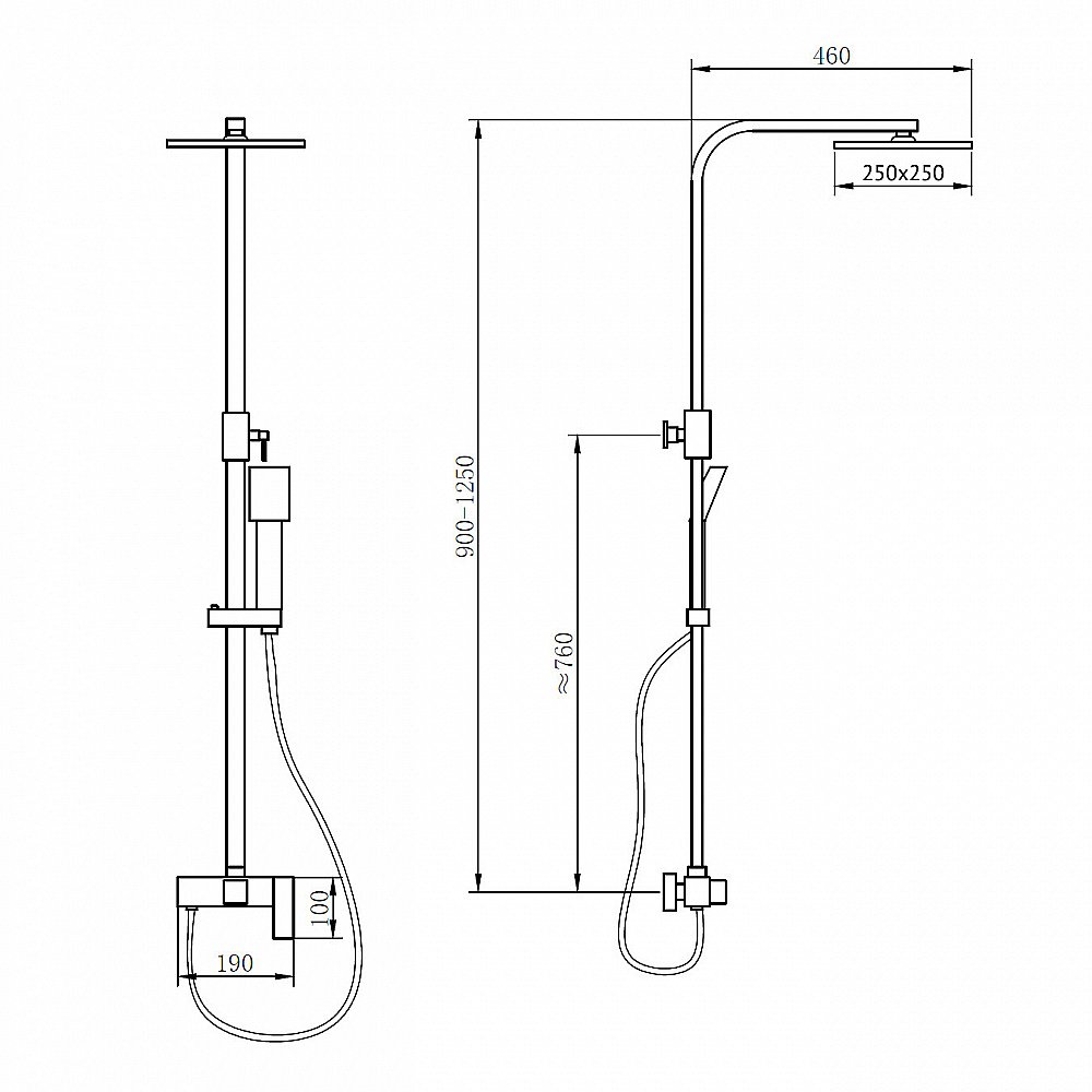 Душевая система ABBER Daheim AF8220B черная матовая купить в интернет-магазине сантехники Sanbest