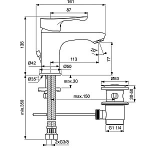Смеситель для раковины Ideal Standard Dot 2.0 BC320AA купить в интернет-магазине сантехники Sanbest