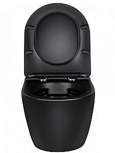 Унитаз подвесной Vincea Globo VT1-14SMB безободковый, с крышкой микролифт, черный матовый купить в интернет-магазине Sanbest