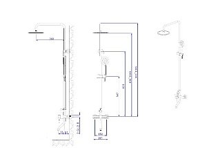 Душевая система Rush Melos SUS1101-40Grey графит купить в интернет-магазине сантехники Sanbest