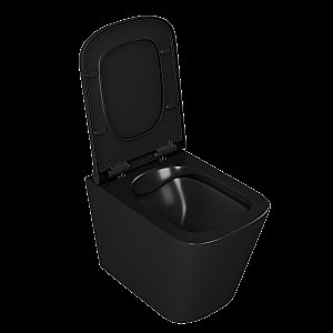 Унитаз подвесной D&K Berlin DT1436025 черный матовый, безободковый, с крышкой микролифт купить в интернет-магазине Sanbest