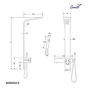 Душевая панель CeruttiSpa BARBARIA B CT9657 черная купить в интернет-магазине сантехники Sanbest