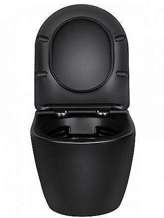 Унитаз подвесной Vincea Globo VT1-14SMB безободковый, с крышкой микролифт, черный матовый купить в интернет-магазине Sanbest