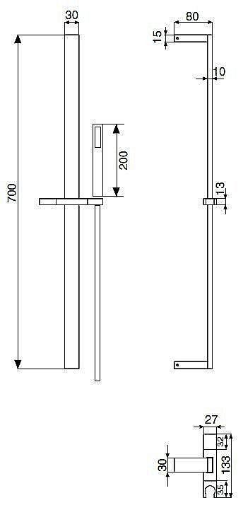 Душевая гарнитура Cezares Unika CZR-L-SD бронза купить в интернет-магазине сантехники Sanbest