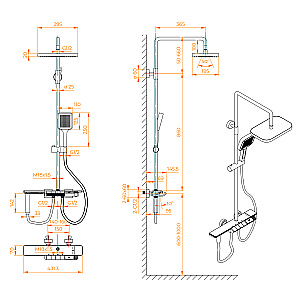 Душевая система RGW Shower Panels SP-35Gr 51140135-11 серая/оружейная сталь купить в интернет-магазине сантехники Sanbest