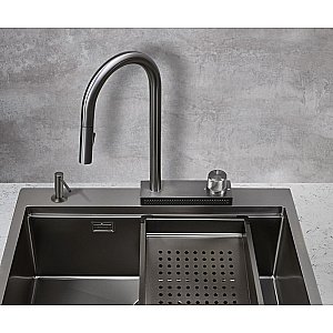 Смеситель для кухни Milacio Ultra MCU.556.GM вороненая сталь купить в интернет-магазине сантехники Sanbest