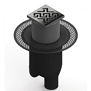 Душевой трап прямой Berges Platz Antik 15х15 090061 матовый хром купить в интернет-магазине Sanbest