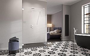 Душевое ограждение Radaway Essenza Pro White Walk-in 160 10103160-04-01 стекло прозрачное/профиль белый матовый купить в интернет-магазине Sanbest