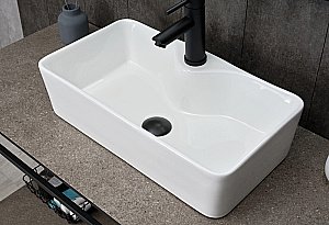 Раковина накладная Gid Geometrico 55 N9092 51202 белая купить в интернет-магазине Sanbest