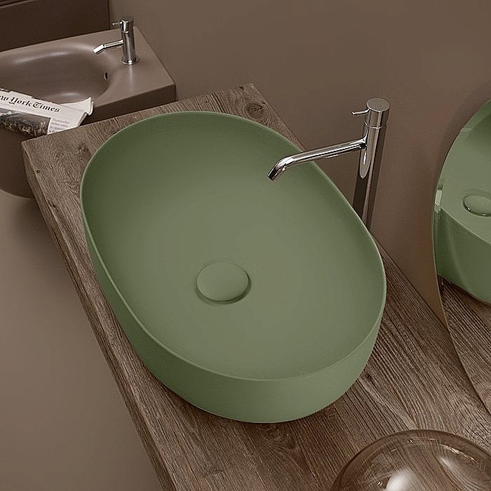 Раковина накладная Kerasan Nolita 60 534311 Verde купить в интернет-магазине Sanbest