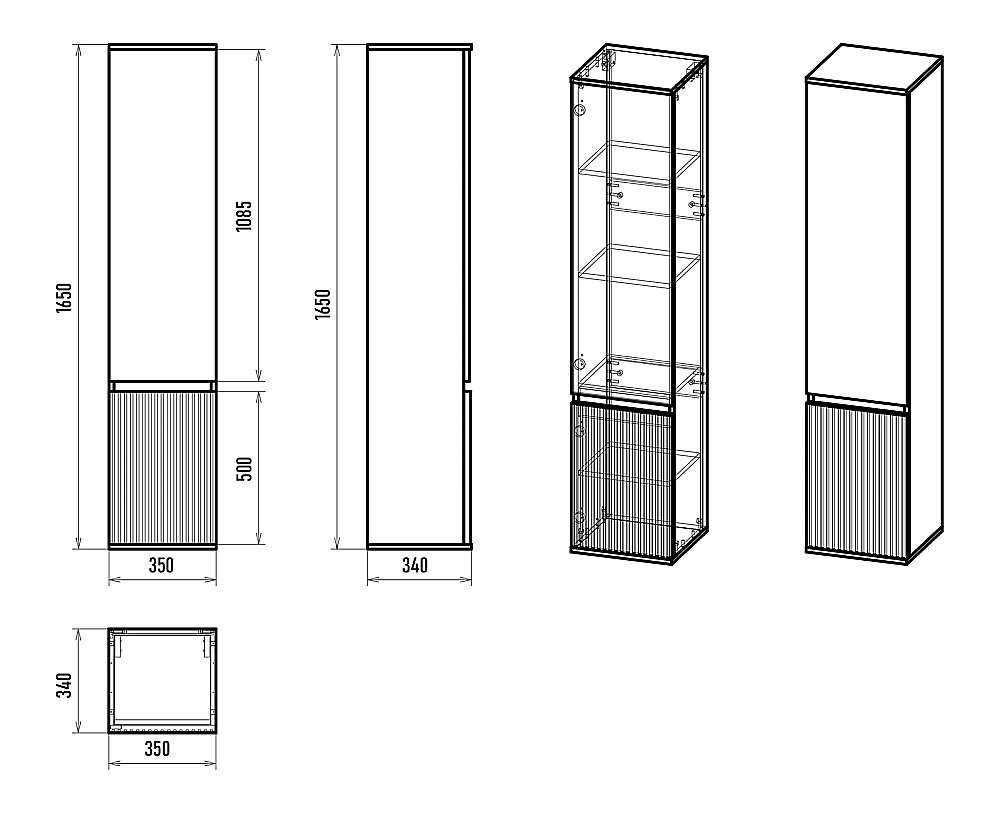 Пенал подвесной Misty Enfida 35 ENF-05035-0801L зеленый для ванной в интернет-магазине сантехники Sanbest