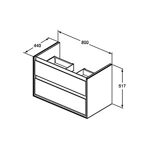 Тумба с раковиной Ideal Standard Connect Air E0819B2 80 белая глянцевая для ванной в интернет-магазине Sanbest