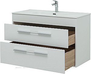 Тумба с раковиной Aquanet Августа 277509 100 белый для ванной в интернет-магазине Sanbest