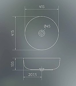 Раковина накладная Gid Esfera 41,5 Nc911 52224 черная матовая купить в интернет-магазине Sanbest