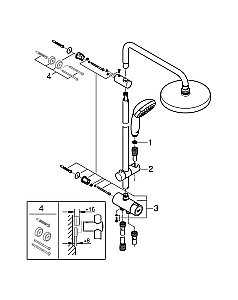 Душевая система Grohe Tempesta System 200 27389002 хром купить в интернет-магазине сантехники Sanbest