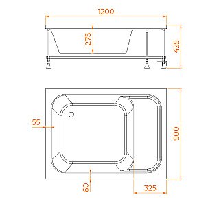 Душевой поддон RGW Acryl BC/L 16180692-91 90x120 белый купить в интернет-магазине Sanbest