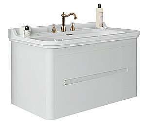 Тумба с раковиной Kerasan Waldorf 925530 Vaniglia matt 100 ваниль с 3 отверстиями/заглушка бронза для ванной в интернет-магазине Sanbest