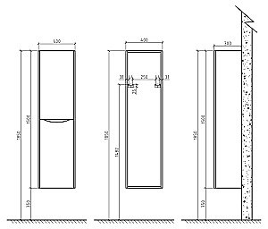 Шкаф Belbagno Ancona-N 1500 40 Rovere Moro для ванной в интернет-магазине сантехники Sanbest