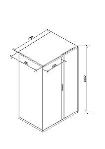 Душевой уголок Ceruttispa MUZA120 N 120х80 стекло прозрачное/профиль черный матовый купить в интернет-магазине Sanbest