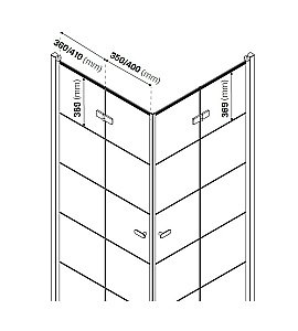 Душевой уголок NEW TRENDY NEW SOLEO BLACK D-0289A/D-0288A 90x80 стекло прозрачное/профиль черный купить в интернет-магазине Sanbest