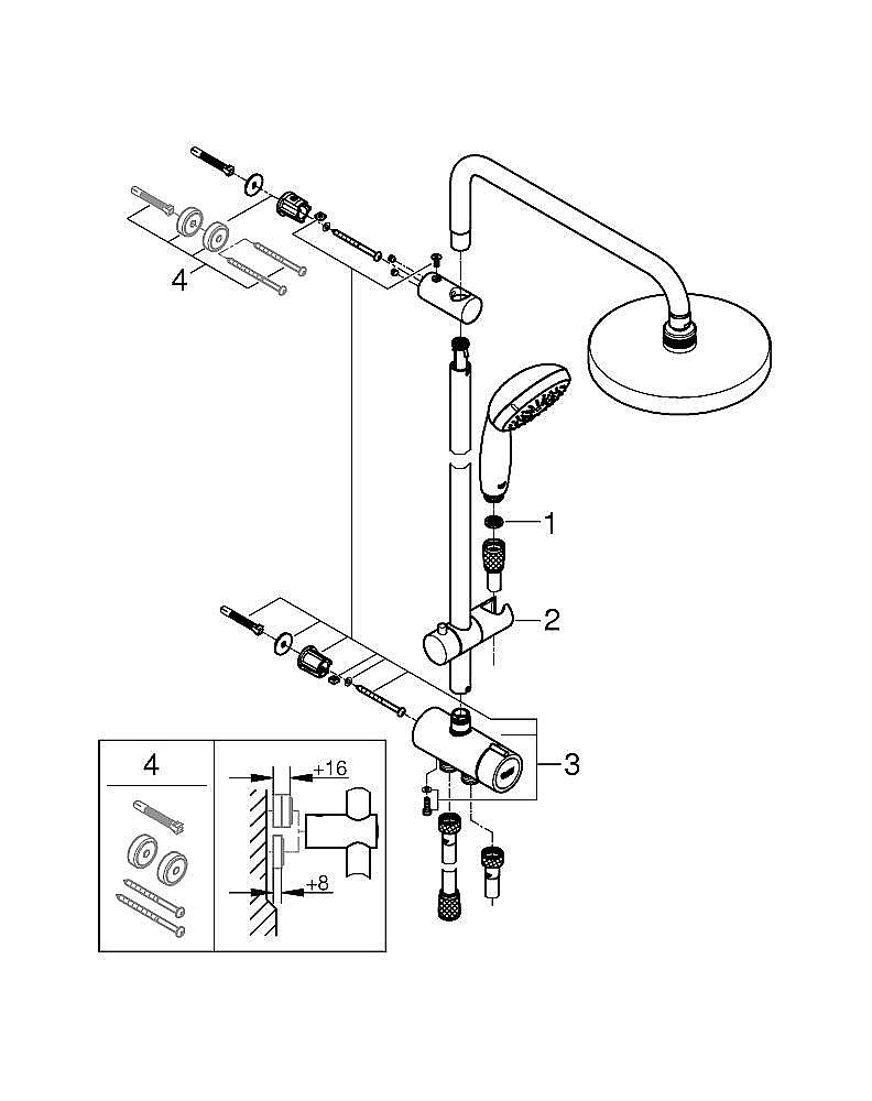 Душевая система Grohe Tempesta System 200 27389002 хром купить в интернет-магазине сантехники Sanbest