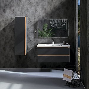 Тумба с раковиной Armadi Art Capolda 100 антрацит для ванной в интернет-магазине Sanbest