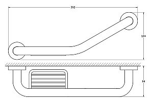 Поручень изогнутый с мыльницей-решеткой 25 mm/39 cm ARTWELLE Harmonie HAR 044 купить в интернет-магазине сантехники Sanbest