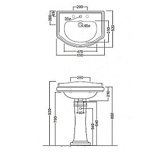 Раковина на пьедестале Kerasan Retro 70 kertig089 белая купить в интернет-магазине Sanbest