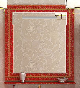 Зеркало Misty Fresko 75x94 краколет красный патина в ванную от интернет-магазине сантехники Sanbest