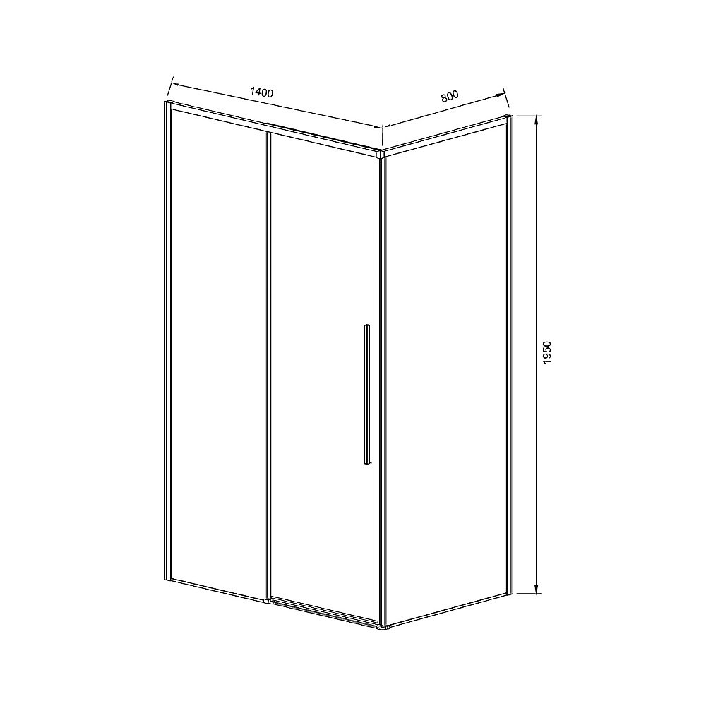 Душевой уголок Vincea SLIM-N VSR-4SN8014CLB 140x80 стекло прозрачное/профиль черный купить в интернет-магазине Sanbest