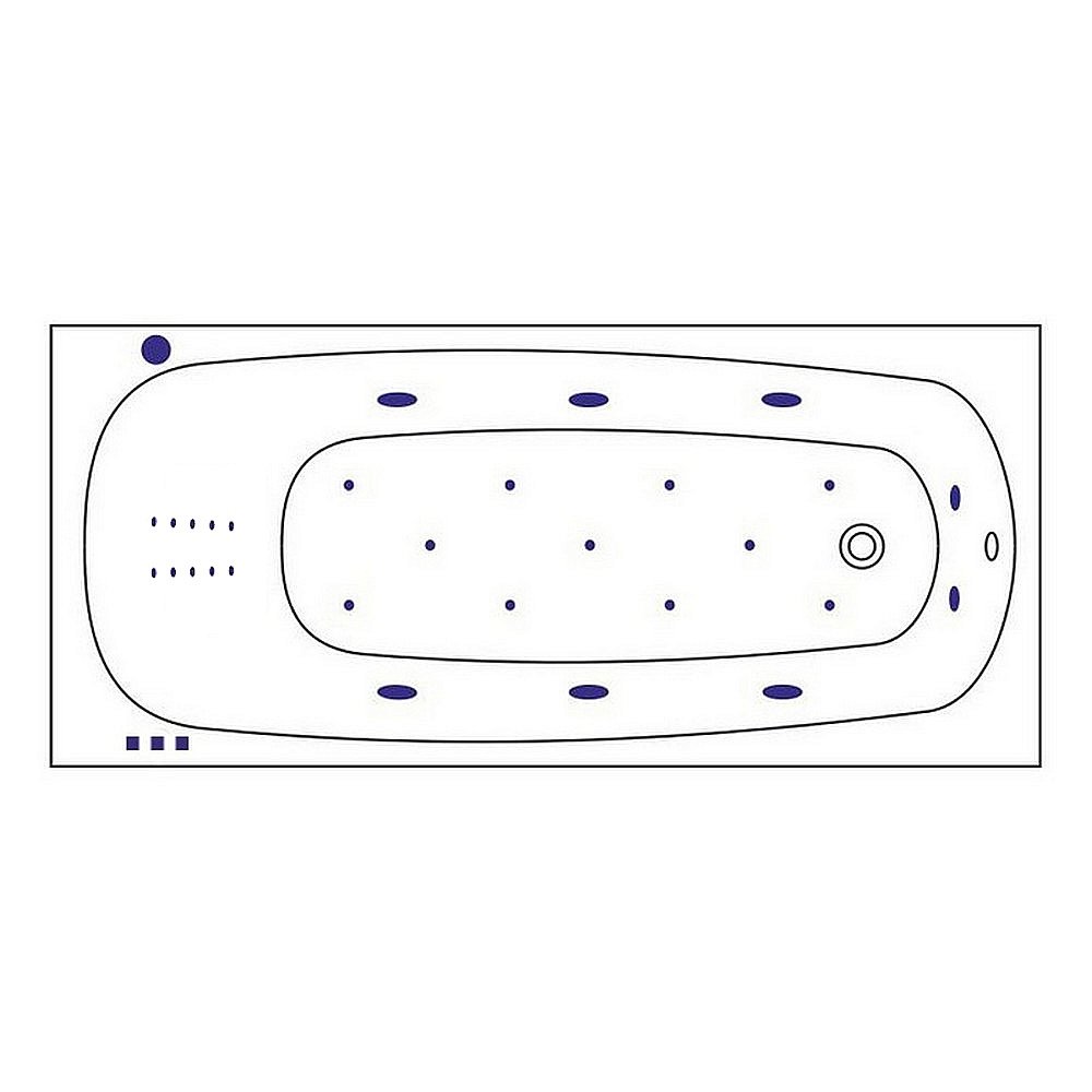 Гидромассажная ванна WhiteCross Layla Slim 170x75 ULTRA NANO хром купить в интернет-магазине Sanbest