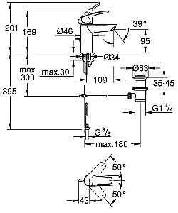 Смеситель для раковины Grohe Eurosmart 33265003 хром купить в интернет-магазине сантехники Sanbest