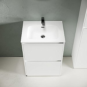Тумба с раковиной Sancos Libra Floor 60 LB60FW белая для ванной в интернет-магазине Sanbest