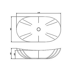 Раковина накладная Caprigo 64 W8076 60 белая купить в интернет-магазине Sanbest