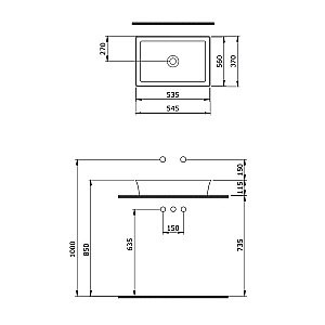 Раковина Berges Ego SL 54,5 181009 белая купить в интернет-магазине Sanbest