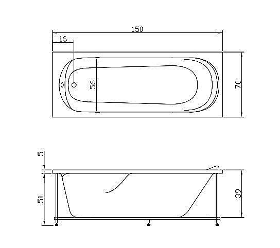 Гидромассажная ванна Aquatika Юниор Basic 150x70 купить в интернет-магазине Sanbest