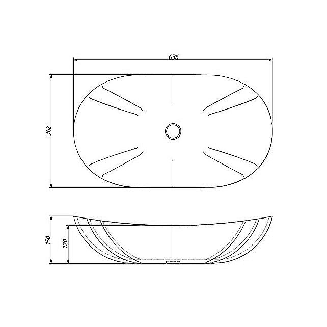 Раковина накладная Caprigo 64 W8076 60 белая купить в интернет-магазине Sanbest