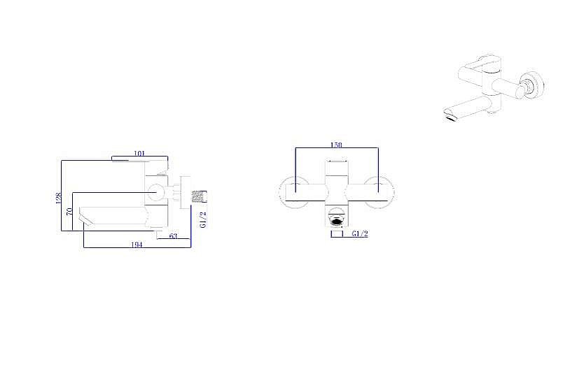 Смеситель для ванны Rush Santiago SUS1116-44 сатин купить в интернет-магазине сантехники Sanbest