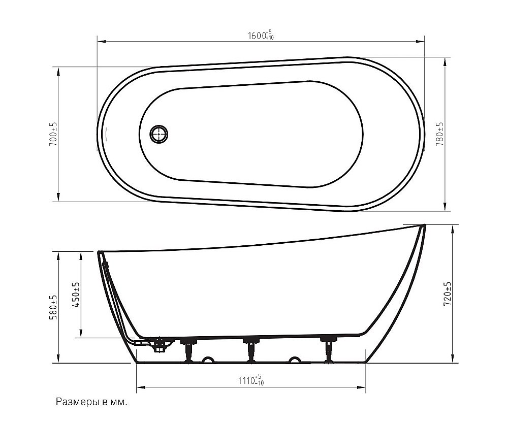 Ванна акриловая Art&Max AM-TITO-1600-780 белая купить в интернет-магазине Sanbest
