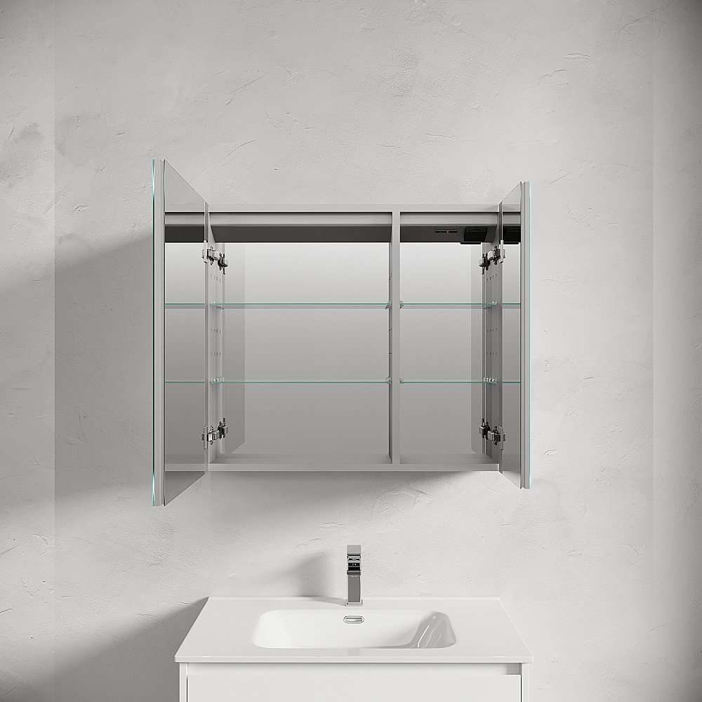 Зеркальный шкаф Sancos Evoke 100х70 SC80100 серый купить в интернет-магазине сантехники Sanbest