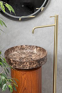 Раковина Boheme Corian 40 801-ED+801-Base-RWood Emprador/Red Wood купить в интернет-магазине Sanbest