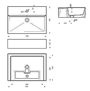 Раковина Sanita luxe Line 60 LIN60SLWB01 белая купить в интернет-магазине Sanbest