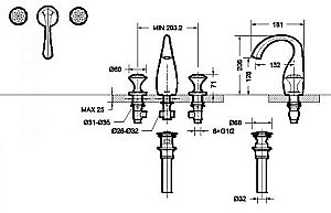 Смеситель для раковины Bravat Swan Gold F24287G-ENG купить в интернет-магазине сантехники Sanbest