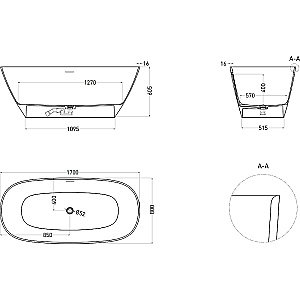 Ванна Salini Sofia S-Sense 170х80 102526M белая матовая купить в интернет-магазине Sanbest