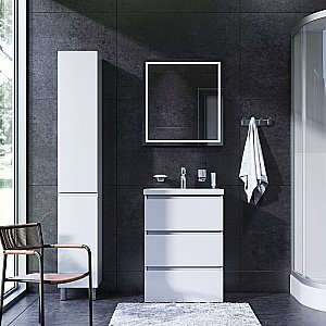 Тумба с раковиной AM.PM Gem S 60 белая глянцевая для ванной в интернет-магазине Sanbest