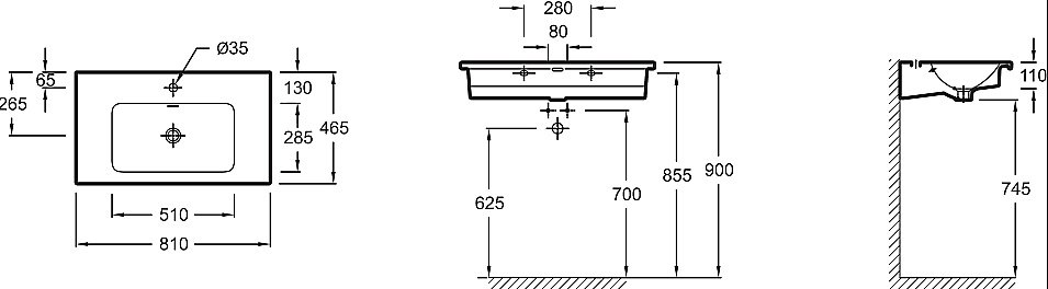 Раковина Jacob Delafon VOX 81 EXAE112-00 белая купить в интернет-магазине Sanbest