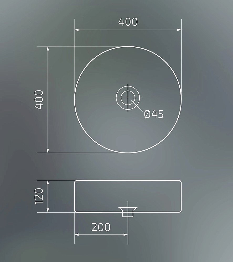 Раковина накладная Gid Esfera 40 N9424 51179 белая купить в интернет-магазине Sanbest